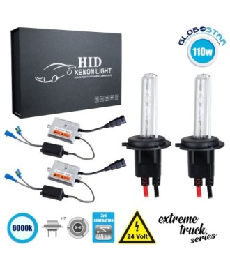 GloboStar® 84125 H7 XCB Line KIT Βασικού Φωτισμού Φορτηγού 3rd Generation Can-Bus Extreme Truck Series XENON 110W 10350lm DC 24V Αδιάβροχο IP65 Ψυχρό Λευκό 6000K